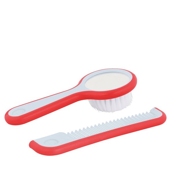 Bebe Confort - Brosse miroir et peigne - Rouge et blanc (0M +) – Image 2
