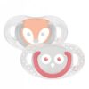 BÉBÉ CONFORT SUCETTE NATURAL PHYSIO 0-6M FUNNY ANIMALS HIBOU RENARD X2