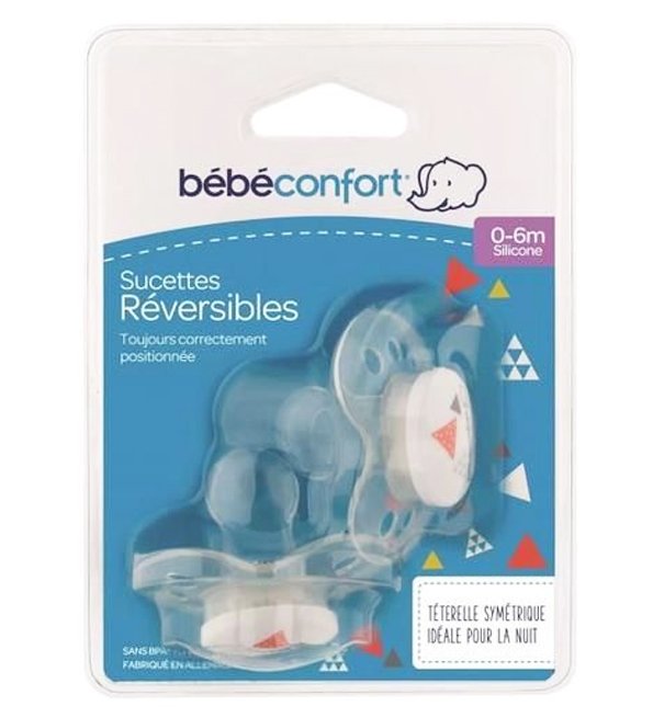 Bebe Confort - Sucettes réversibles en silicone (x2) - Gris (0-6M +)