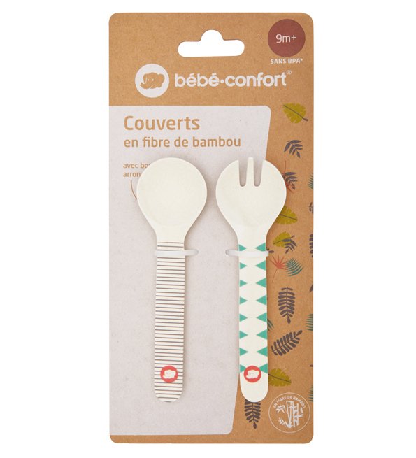 Bebe Confort - Couverts d’apprentissage en Bambou - Jungle Vibes (9M +) – Image 2