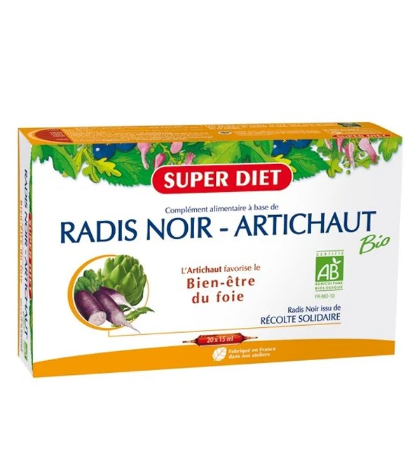 Super Diet Radis Noir - Artichaut Bio - 20 Ampoules x 15 ml