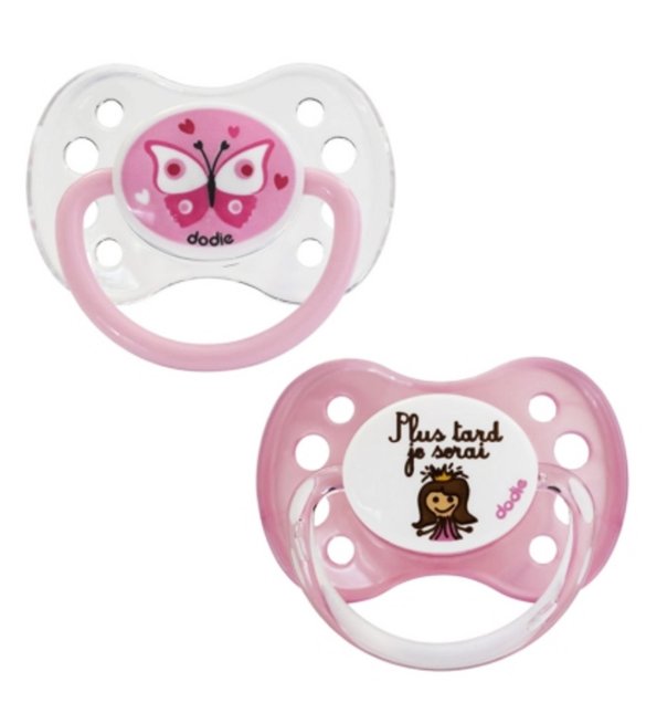 Dodie - Sucettes forme anatomique silicone (6M +) N°A13 - Papillon & Princesse – Image 2