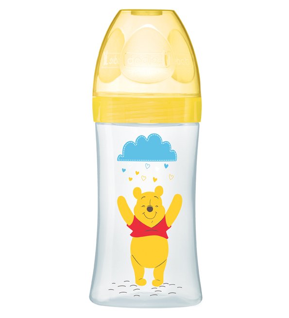 Dodie - Biberon Disney Baby Winnie l’Ourson Sensation+ Anti-colique débit 2 (0-6 M) - 270 ml