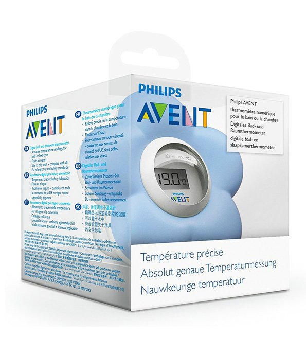 Avent - SCH550/20 - Thermomètre bain et chambre pour bébé (Bleu)