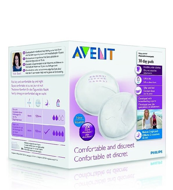Avent - SCF254/30 - Coussinets d’allaitement jetables X30