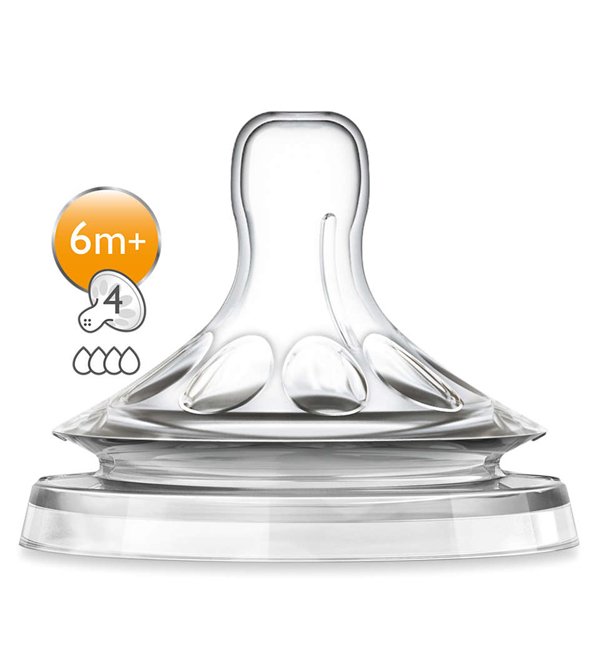 Avent - SCF654/27 - Tétine Natural 6 mois et + (Débit Rapide)