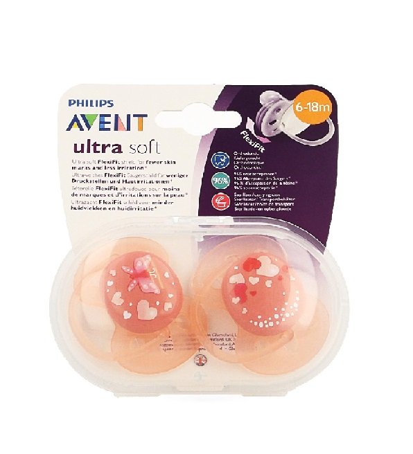 Avent Sucettes Ultra soft 6-18m Scf222/23