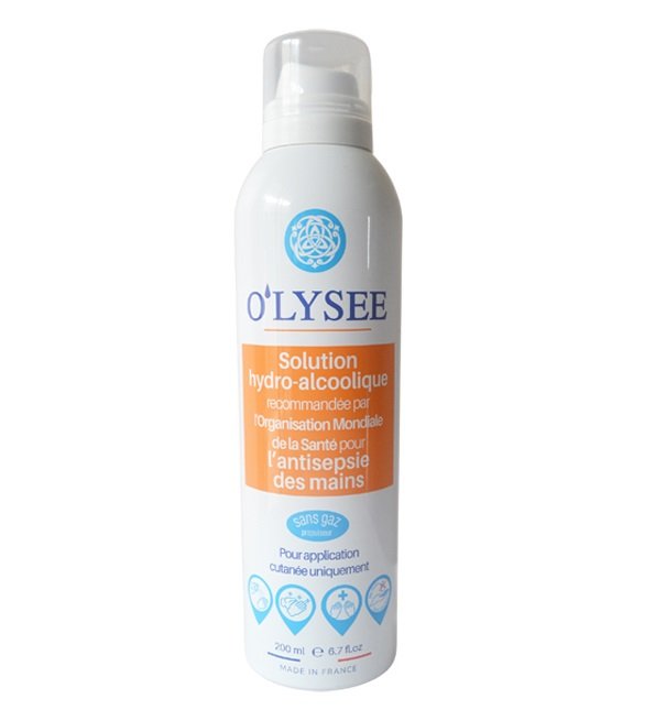 O'LYSEE Solution hydro-alcoolique pour l’antisepsie des mains 200ml