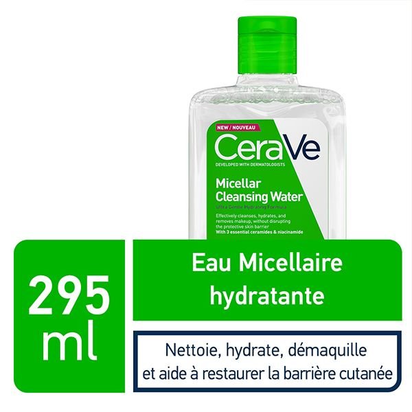 CeraVe Eau Micellaire Démaquillante Hydratante Peau Normale à Sèche | 295ml