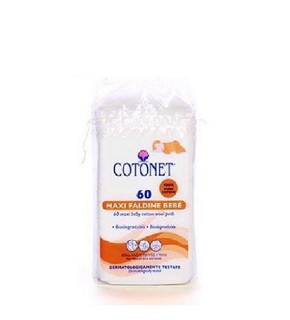 Cotonet Coton Maxi Carrés Bébé 60 Piéces