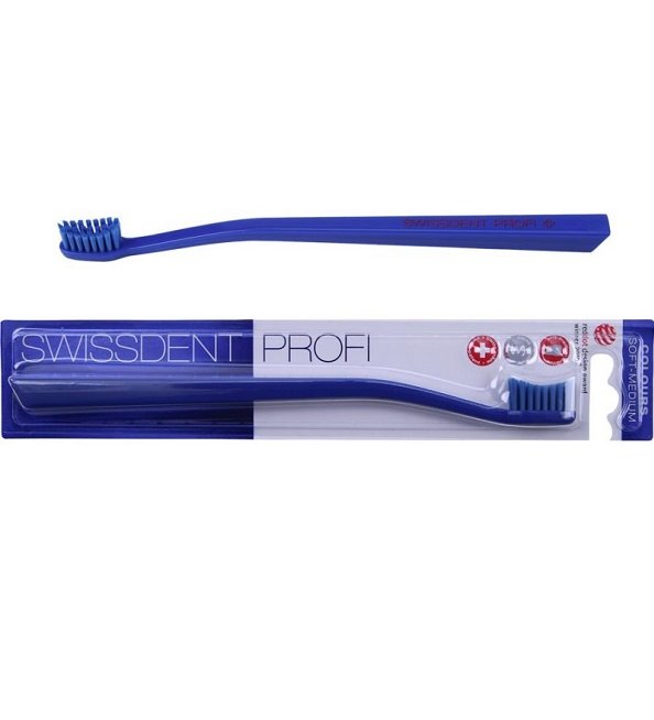 SWISSDENT BROSSES À DENTS MEDIUM ( BLEU/BLEU )